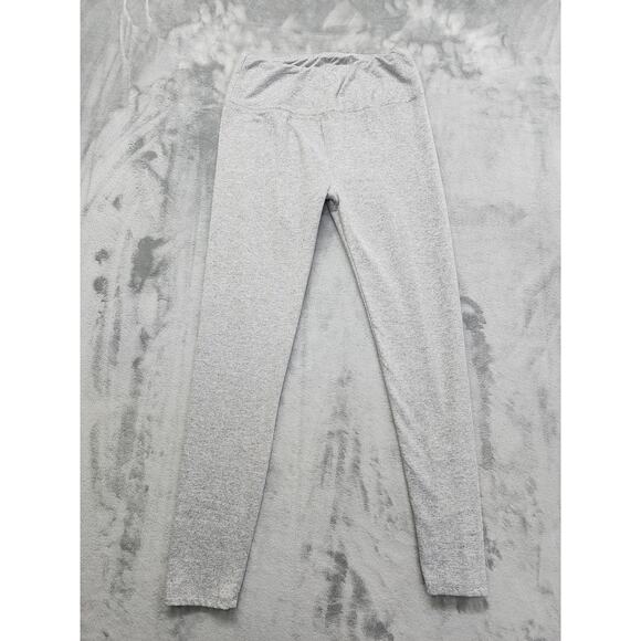 LA + Image High Rise Fleece Lined Leggings Size L Light Heathered Gray Stretch - Picture 1 of 9
